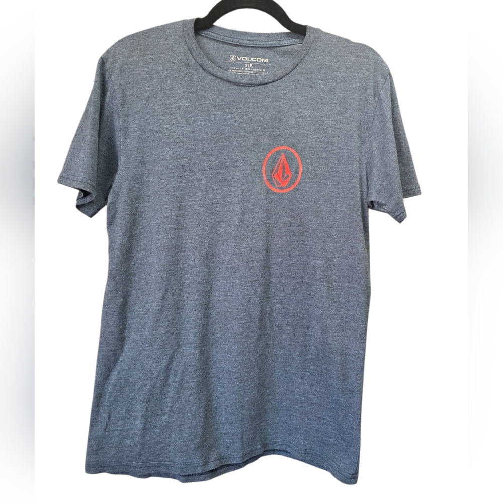 Volcom Stone Logo T Shirt Small Gray Red Graphic Skate‎ Surf Tee Streetwear